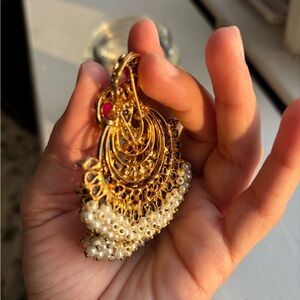 Gold and Pearl Women Earrings